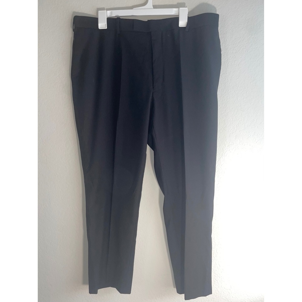 Kenzo-A Black Dress Pants Mens 42W Superior 150s Flat Front Trousers S600512H